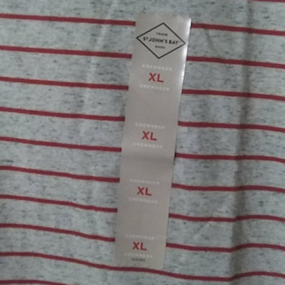 St. Johns Bay Mens Gray/Red  Crew Neck T-Shirt XL - Picture 4 of 5